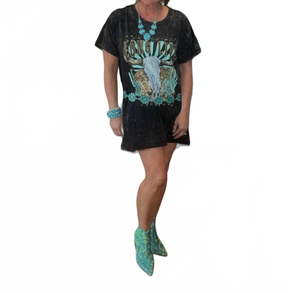 NEW ZUTTER long live tee shirt tunic dress in black